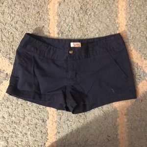Navy Blue Cargo pants material shorts
